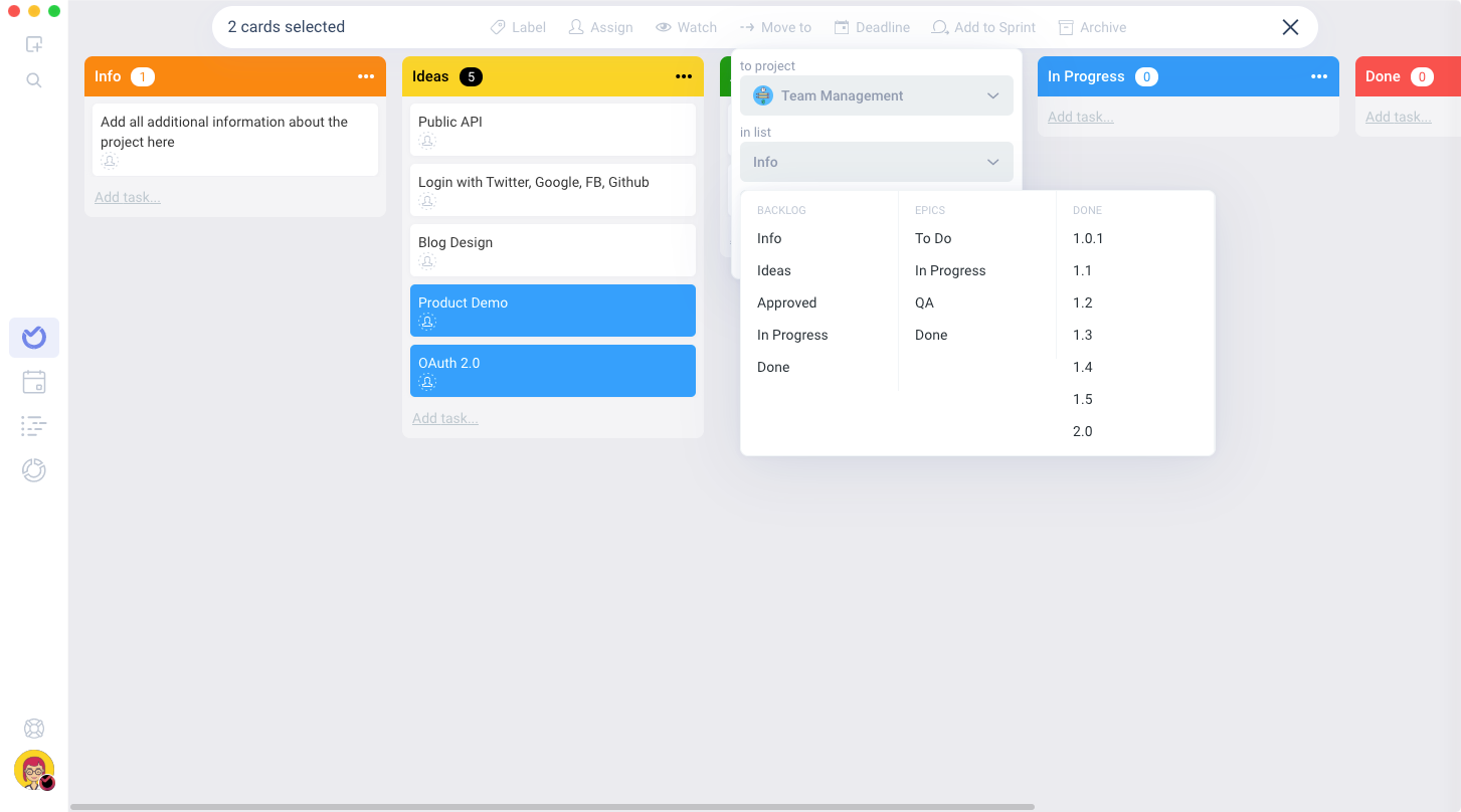 Move to now in sections